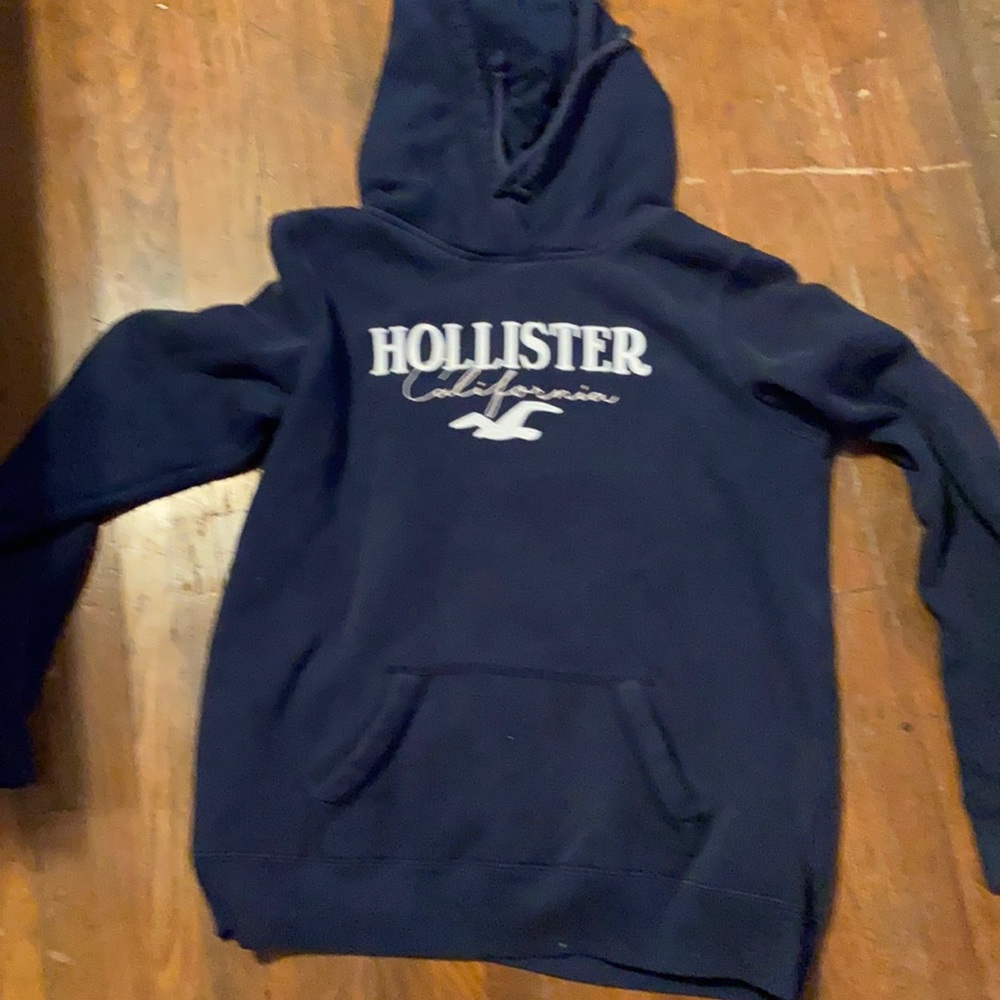 Dark blue hollister hoodie sweater